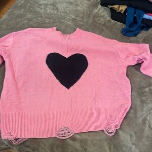 Pink Heart Sweater